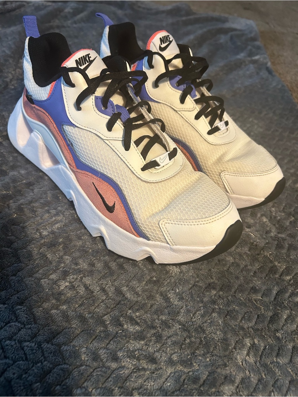 Nike Women’s 11- White Sneakers with Purple and Pink Accents